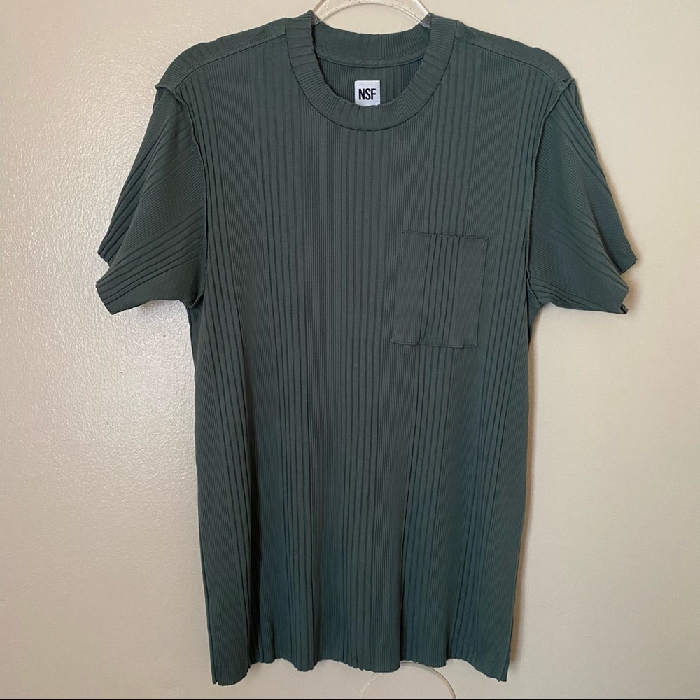 NSF Green Crewneck Short Sleeve Ribbed Tee
